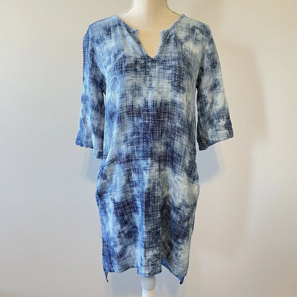 Tie Dye Dress Small Blue Modern Uniform Quiet Luxury Coastal Chic